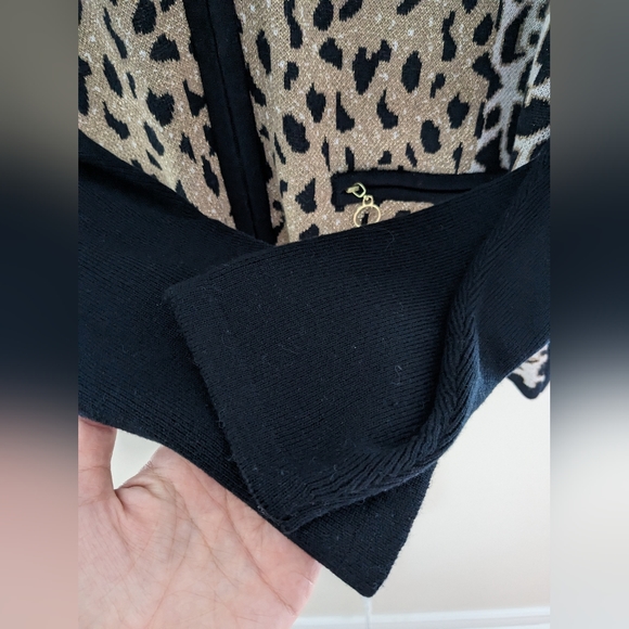 Vintage Tanjay Animal Print Full Zip Sweater Cardigan Size M - Picture 2 of 7